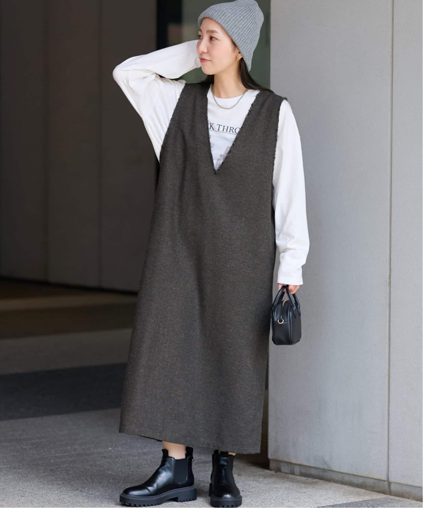 ヘリンボンジャンパースカート JOURNAL STANDARD relume 予約》［25AW新作］ヘリンボンジャンパースカート（ワンピース