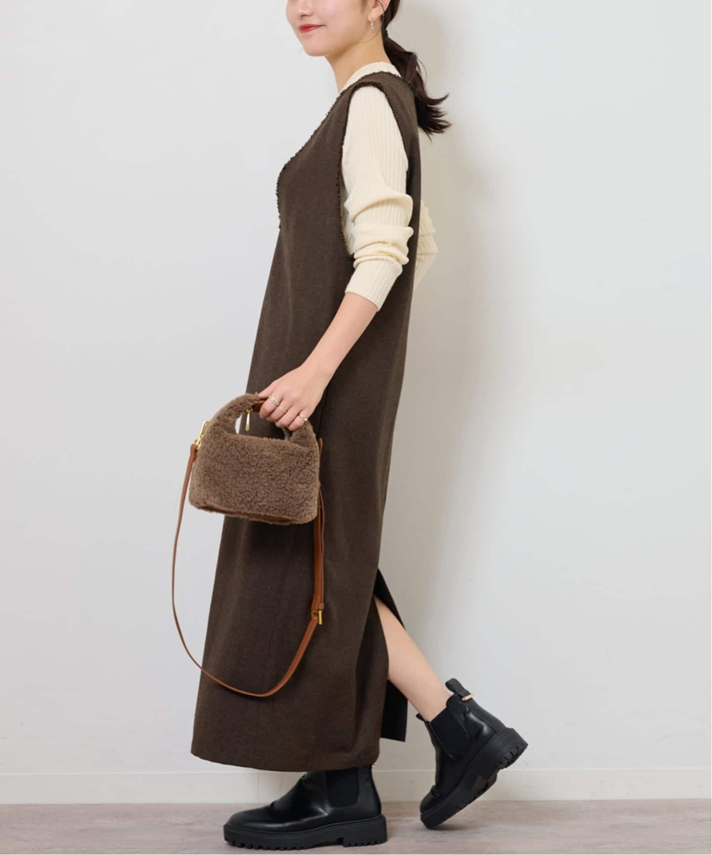 JOURNAL STANDARD relume ヘリンボンジャンパースカート 予約》［25AW新作］ヘリンボンジャンパースカート（ワンピース