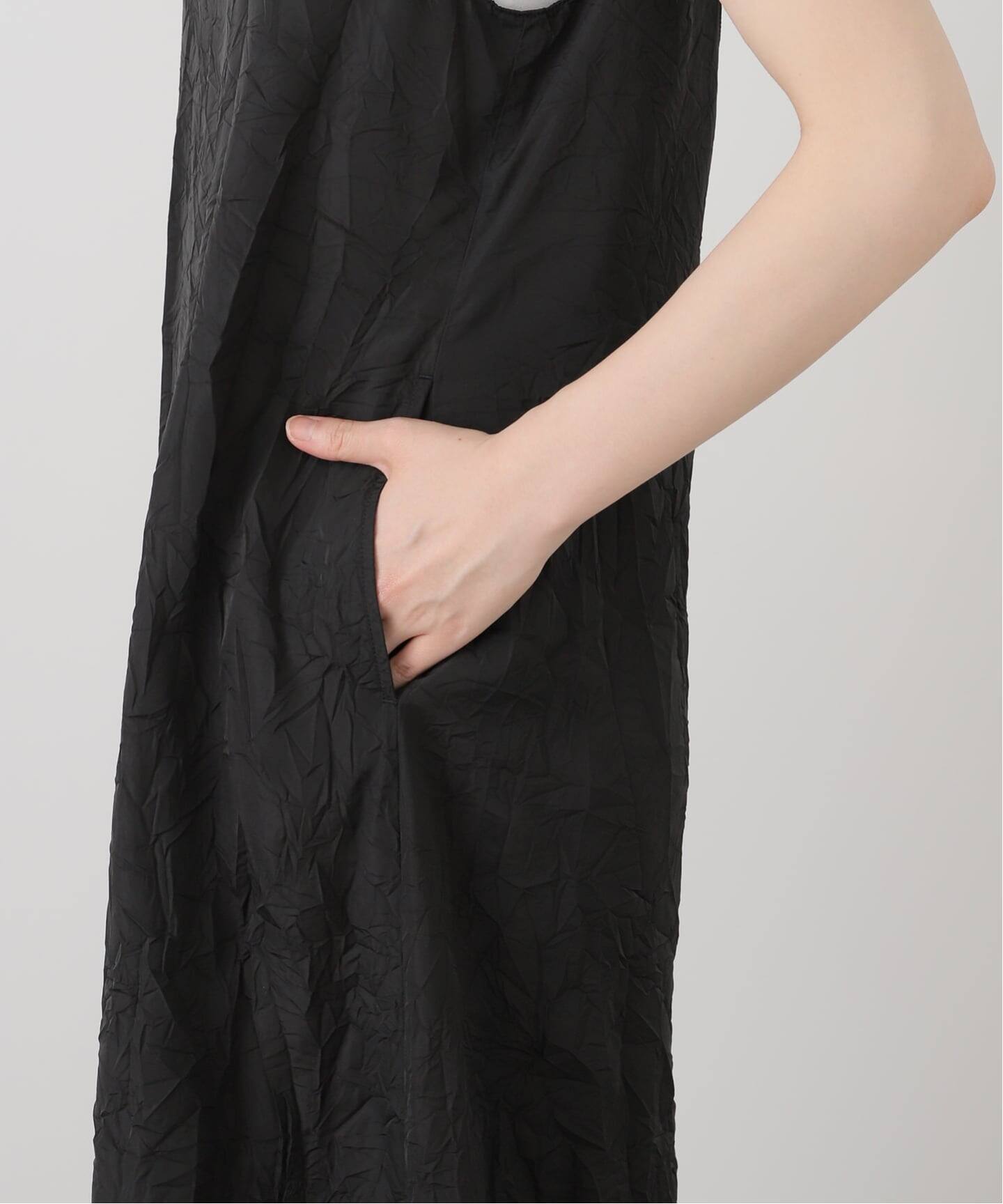 ドゥーズィエムクラス 黒ドレス サイズフリー CELERI Wrinkled ドレス（ワンピース）｜Deuxieme Classe