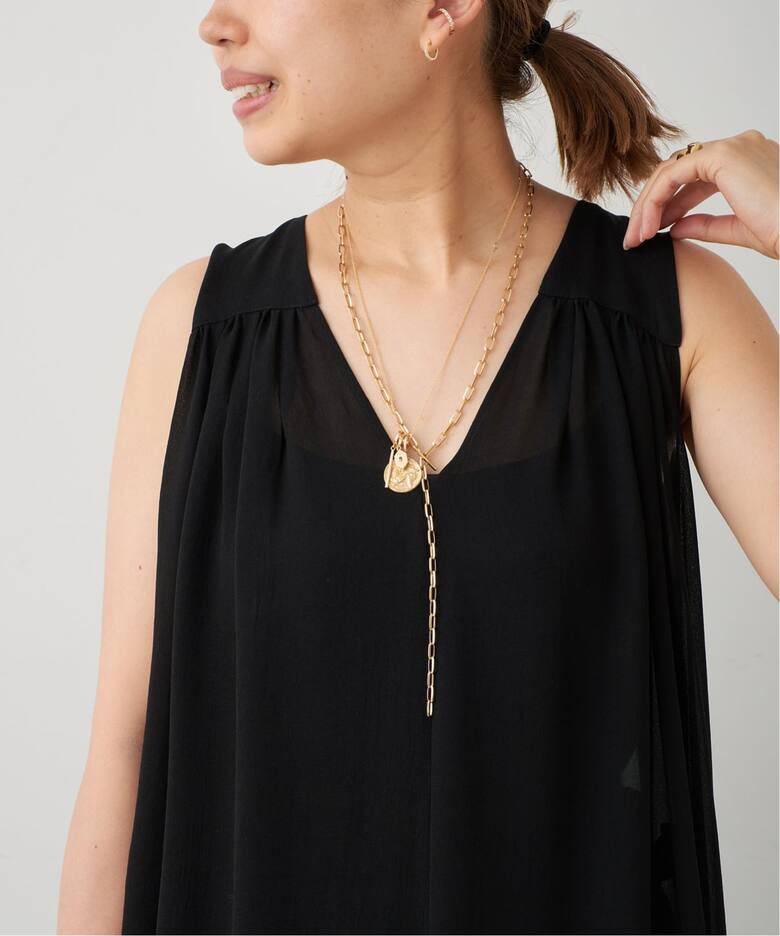 トリアセシフォン Vネック ワンピース（ワンピース）｜Deuxieme Classe  