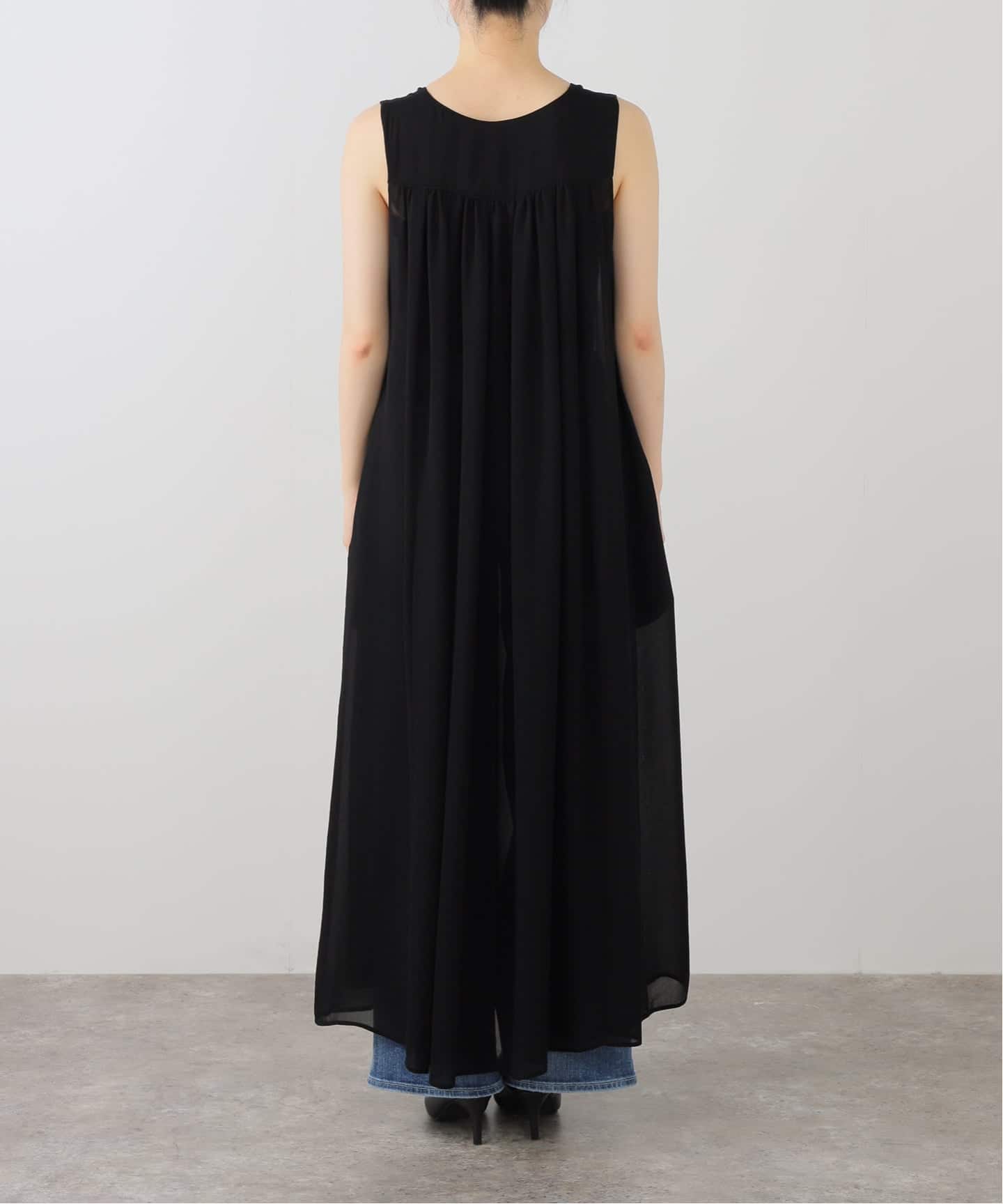 Deuxieme Classe トリアセシフォン Vネック ワンピース トリアセジョーゼット Vネック コート（ノーカラーコート