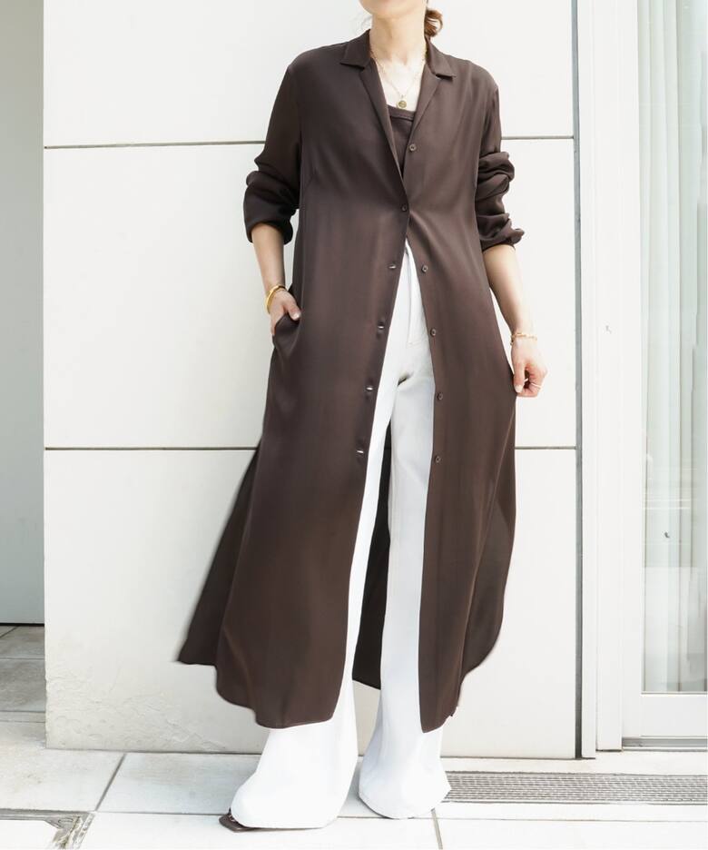 SILK SATIN ロング ワンピース（ワンピース）｜Deuxieme Classe 