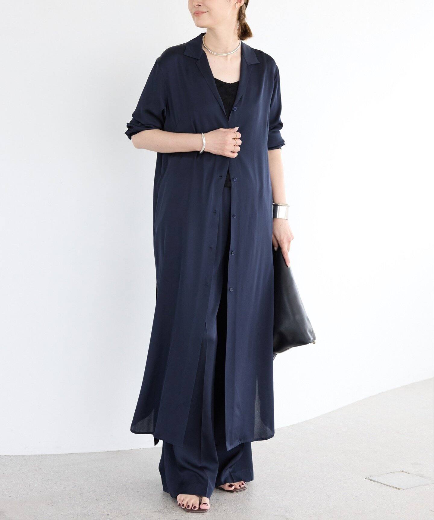 SILK SATIN ロング ワンピース（ワンピース）｜Deuxieme Classe