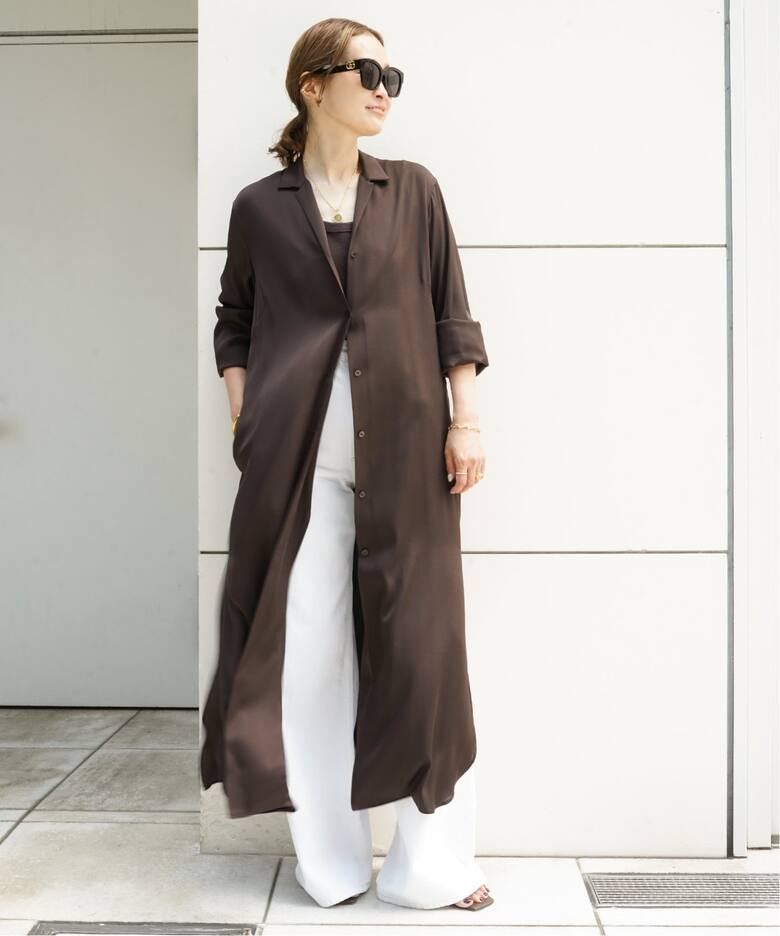 SILK SATIN ロング ワンピース（ワンピース）｜Deuxieme Classe 