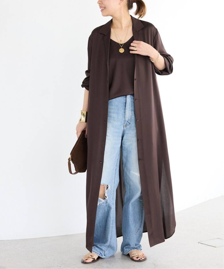 SILK SATIN ロング ワンピース（ワンピース）｜Deuxieme Classe 