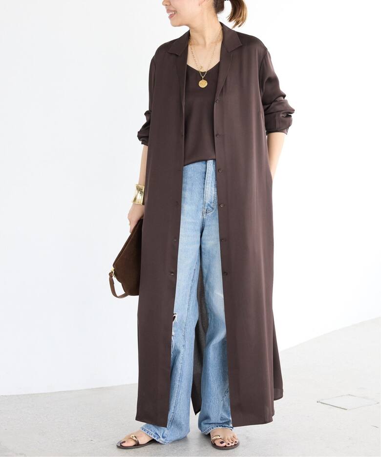 SILK SATIN ロング ワンピース（ワンピース）｜Deuxieme Classe 