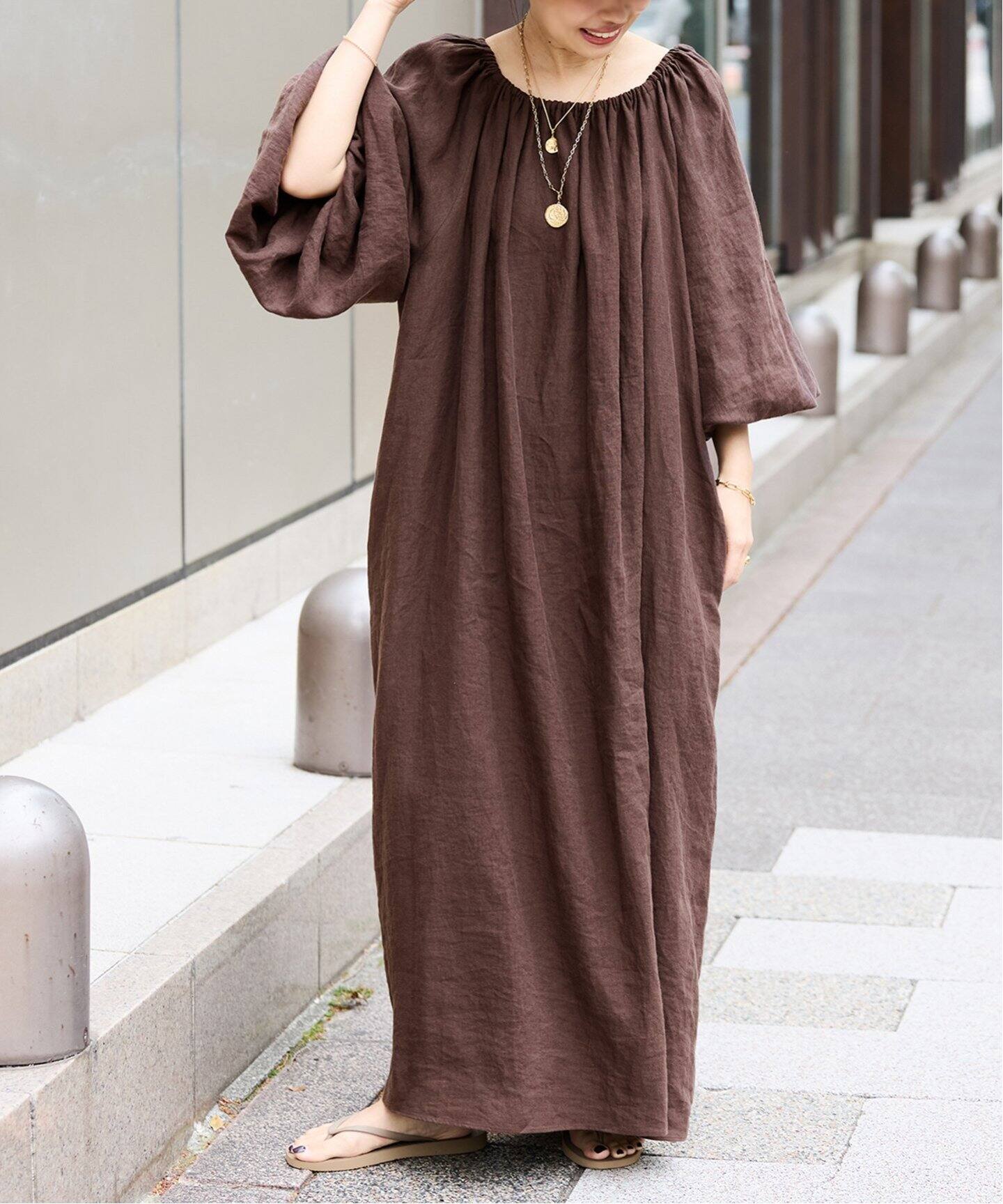 Linen オフショルダー ドレス（ワンピース）｜Deuxieme Classe