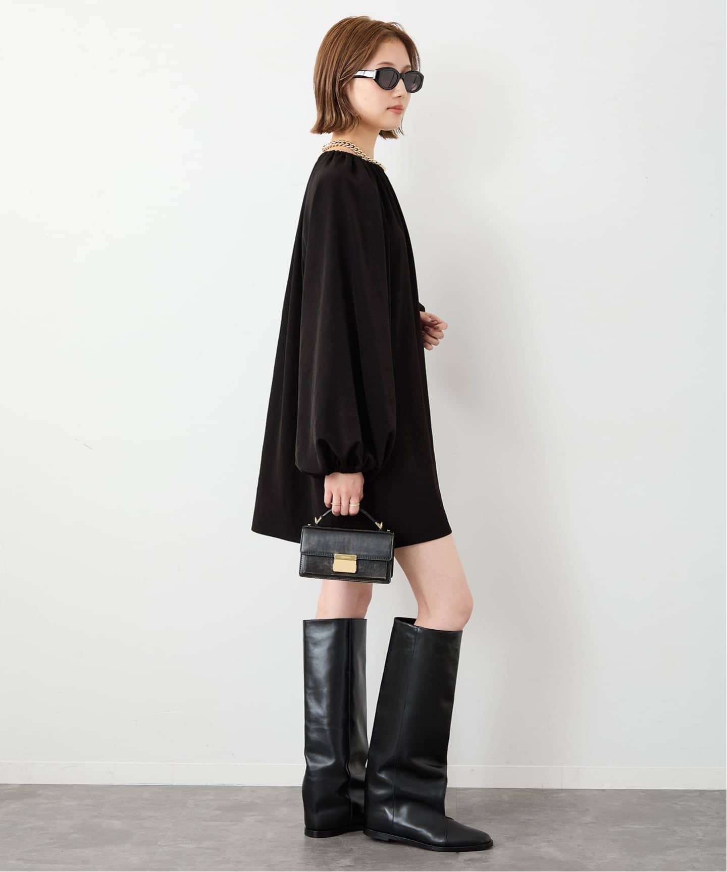 完売　Deuxieme Classe Volume Sleeveワンピース36 Volume Sleeve ミニドレス（ワンピース）｜Deuxieme Classe