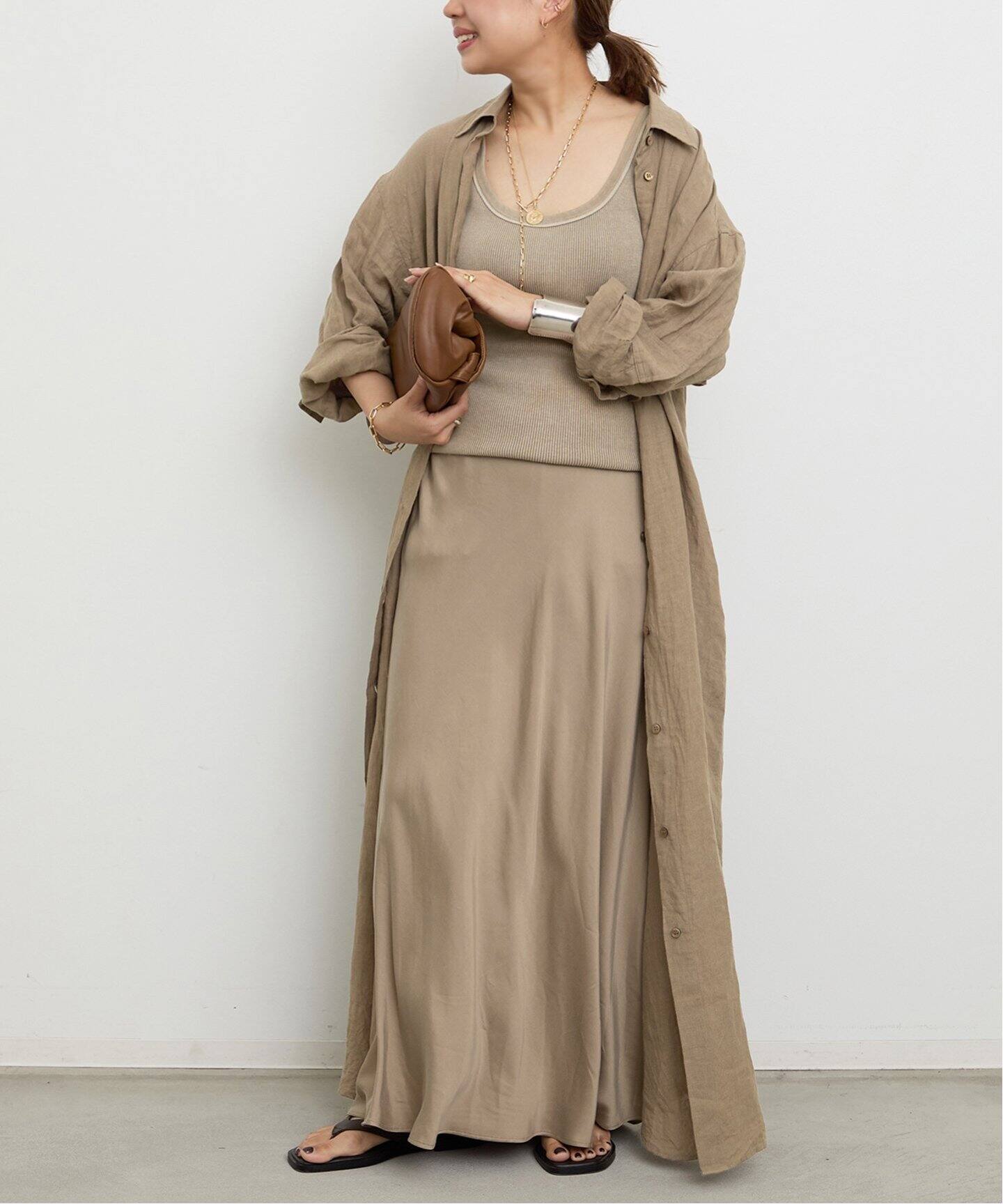 ドゥーズィエムクラス　 Organic Cotton ドレス　ブラウン ドゥーズィエムクラス Royal Organic Cotton ドレス ブラウン