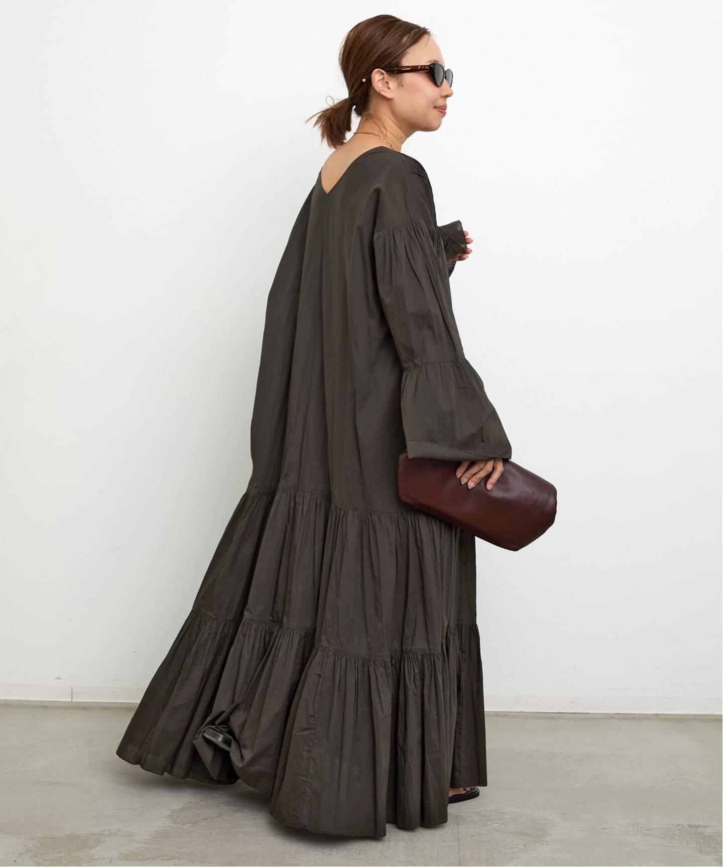 Deuxieme Classe impressive ワンピースブラウン Deuxieme Classe（ドゥーズィエムクラス）の「*impressive