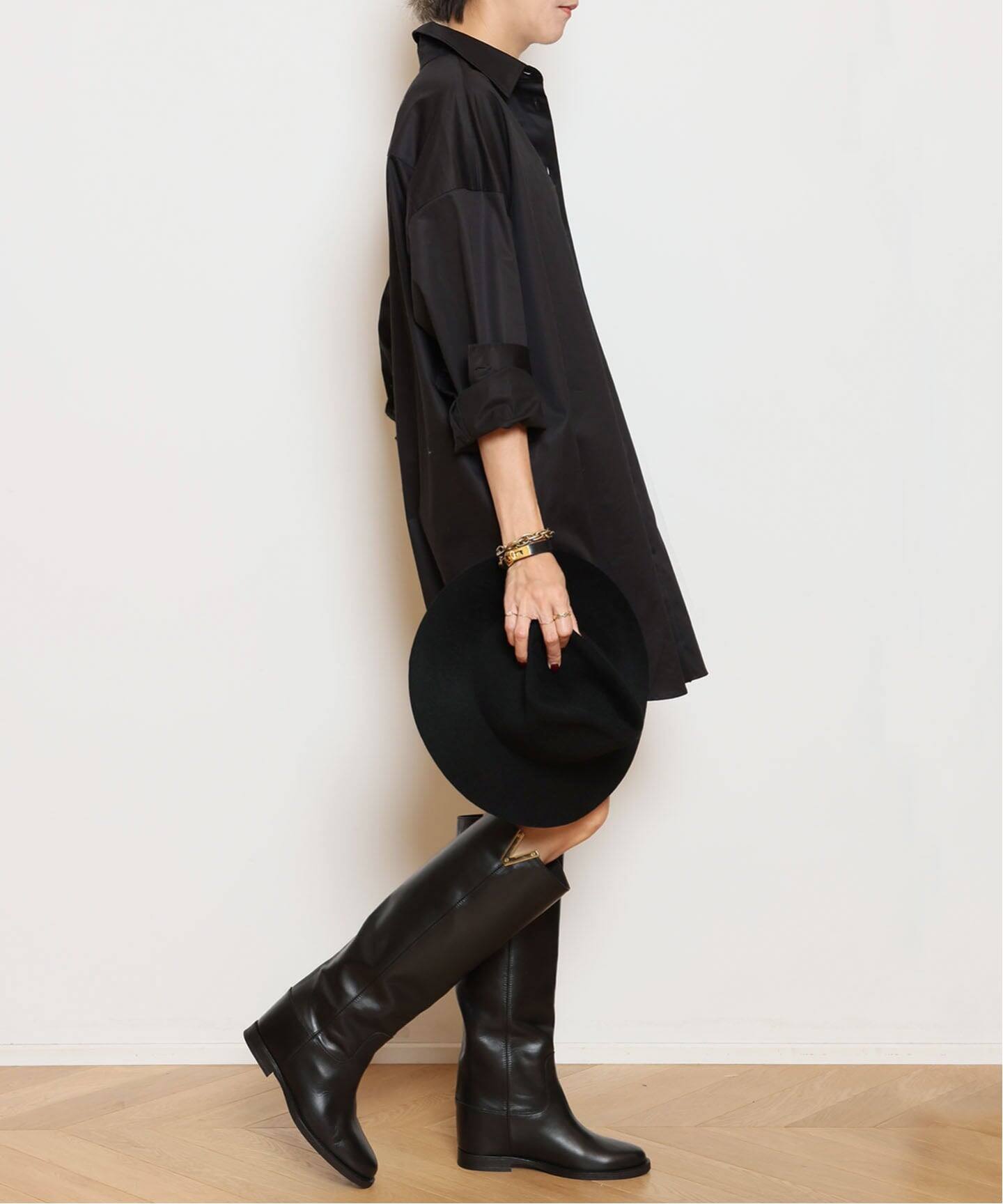 Col Pierrot/コルピエロ】Shirts ワンピース（BLACK）（シャツ