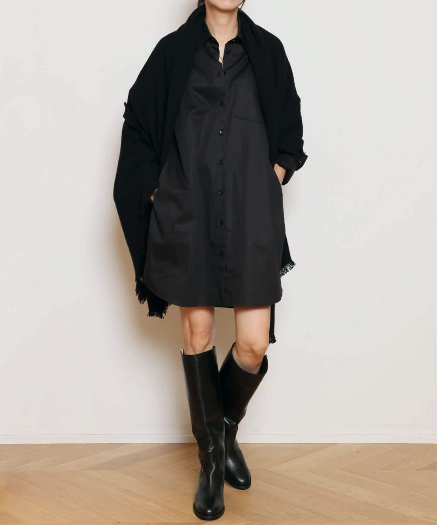 Col Pierrot/コルピエロ】Shirts ワンピース（BLACK）（シャツ