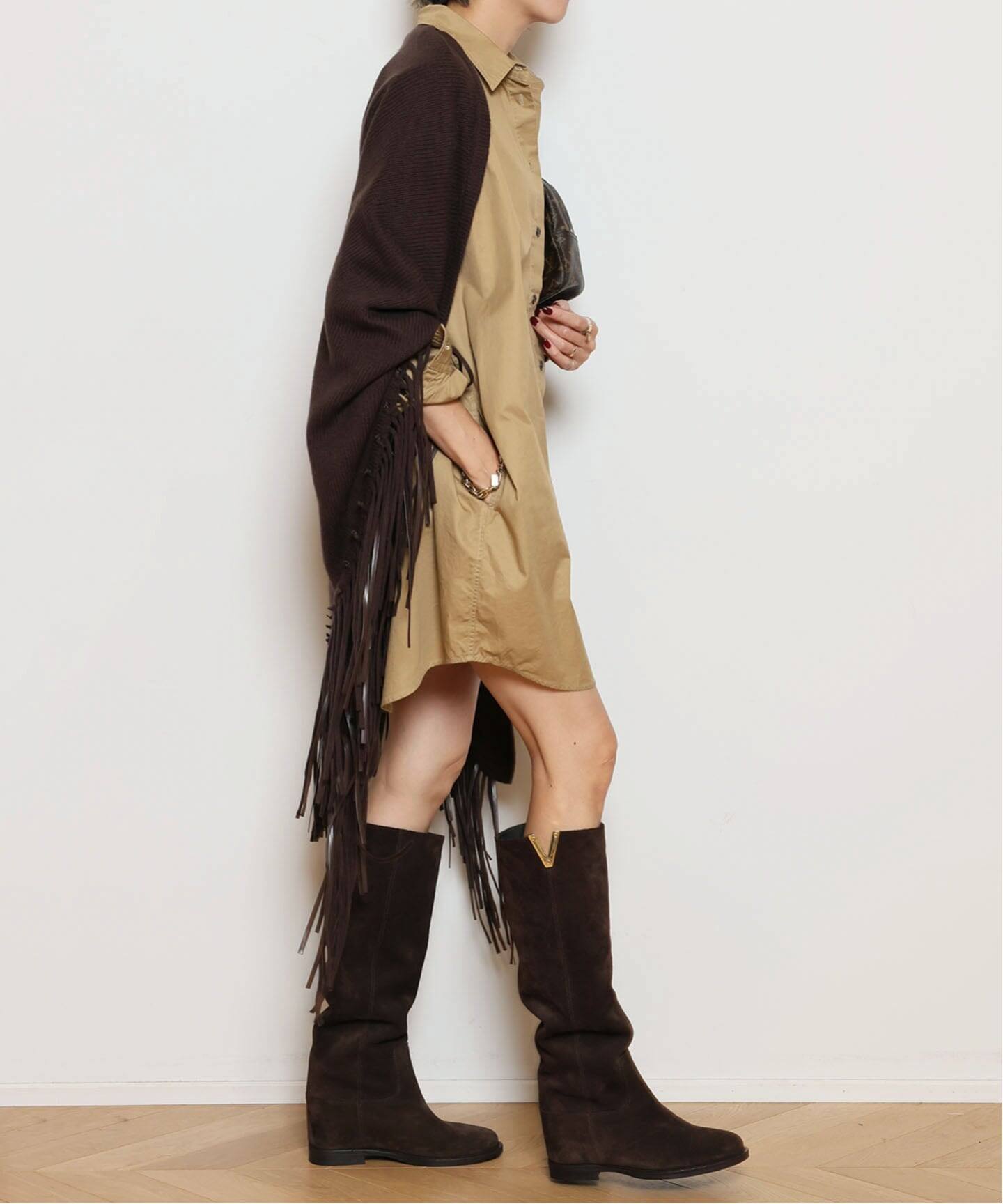 Col Pierrot/コルピエロ】Shirts ワンピース（BEIGE）（シャツ