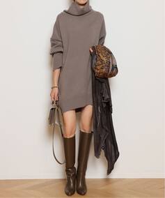 レディース Light タートルネック ニットワンピース ミューズ ドゥ ドゥーズィエム クラス ブラウン C フリーのサムネイル