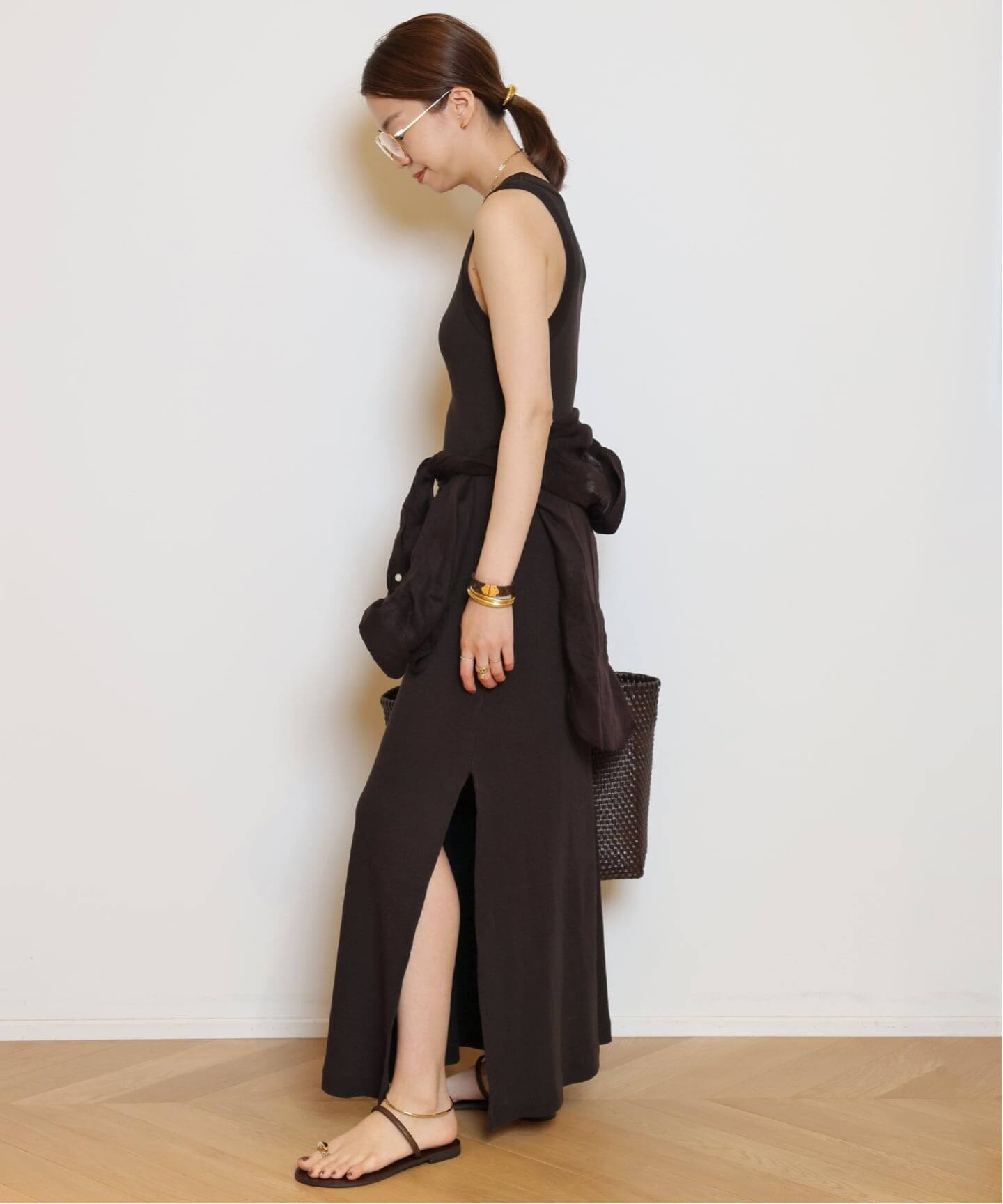 ドゥーズィエムクラス　 Organic Cotton ドレス　ブラウン ドゥーズィエムクラス Organic Cotton ドレス ブラウン DEUXIEME