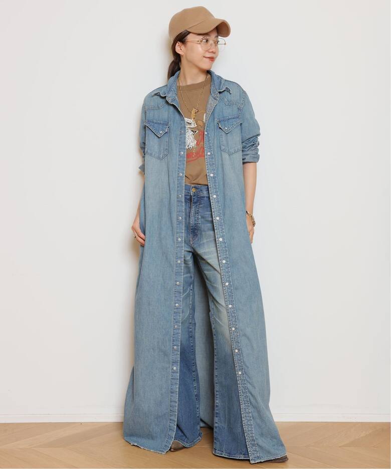 REMI RELIEF/レミレリーフ】DENIM シャツドレス（シャツワンピース  