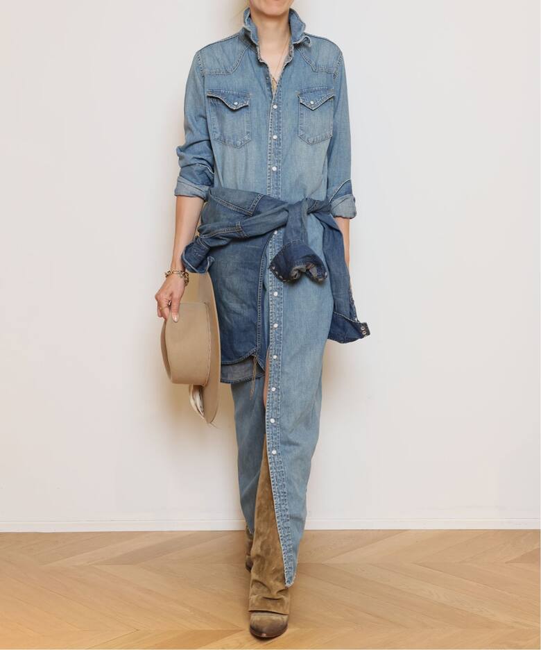 REMI RELIEF/レミレリーフ】DENIM シャツドレス（シャツワンピース  