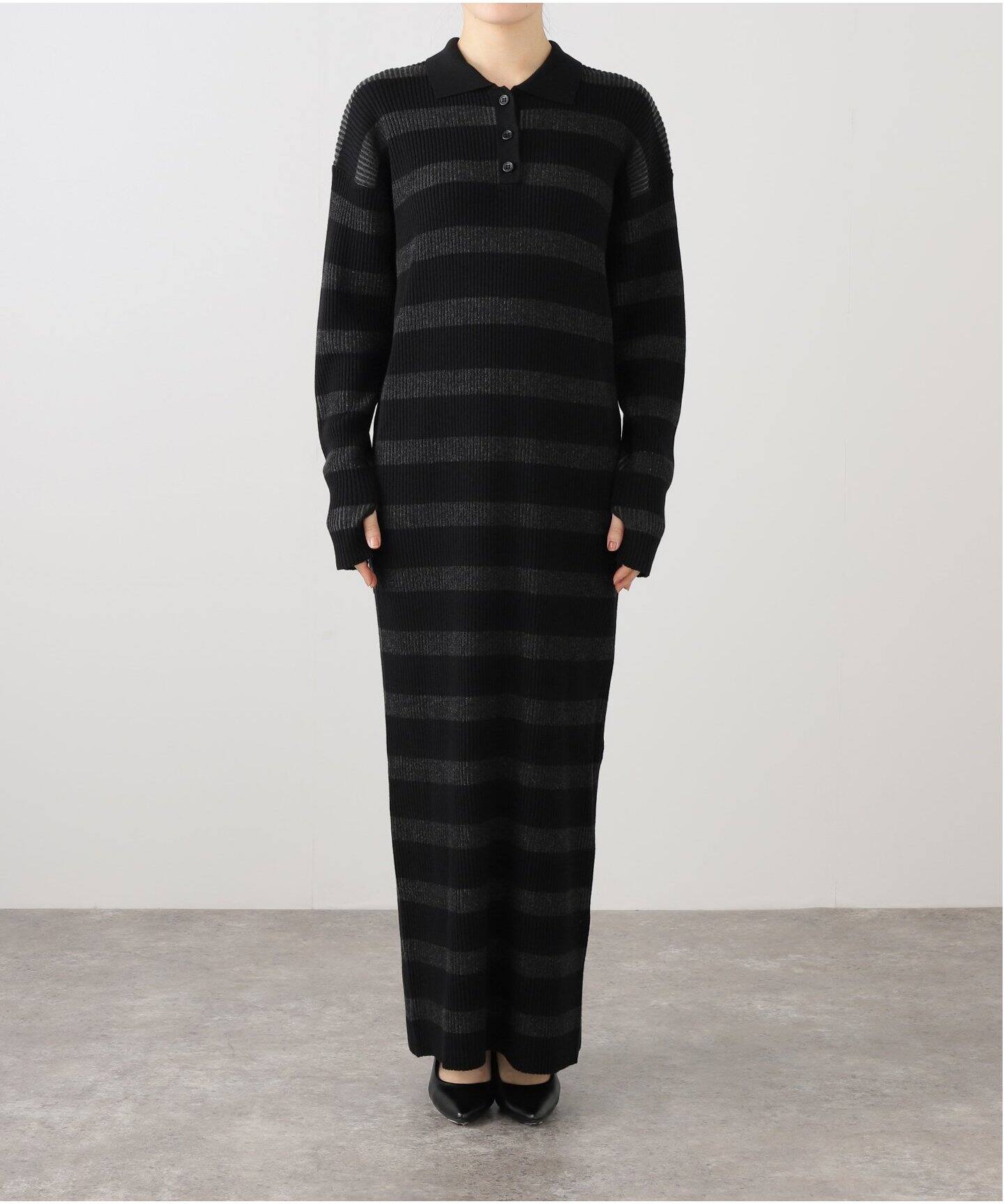 Border Knit Dress（ワンピース）｜L 
