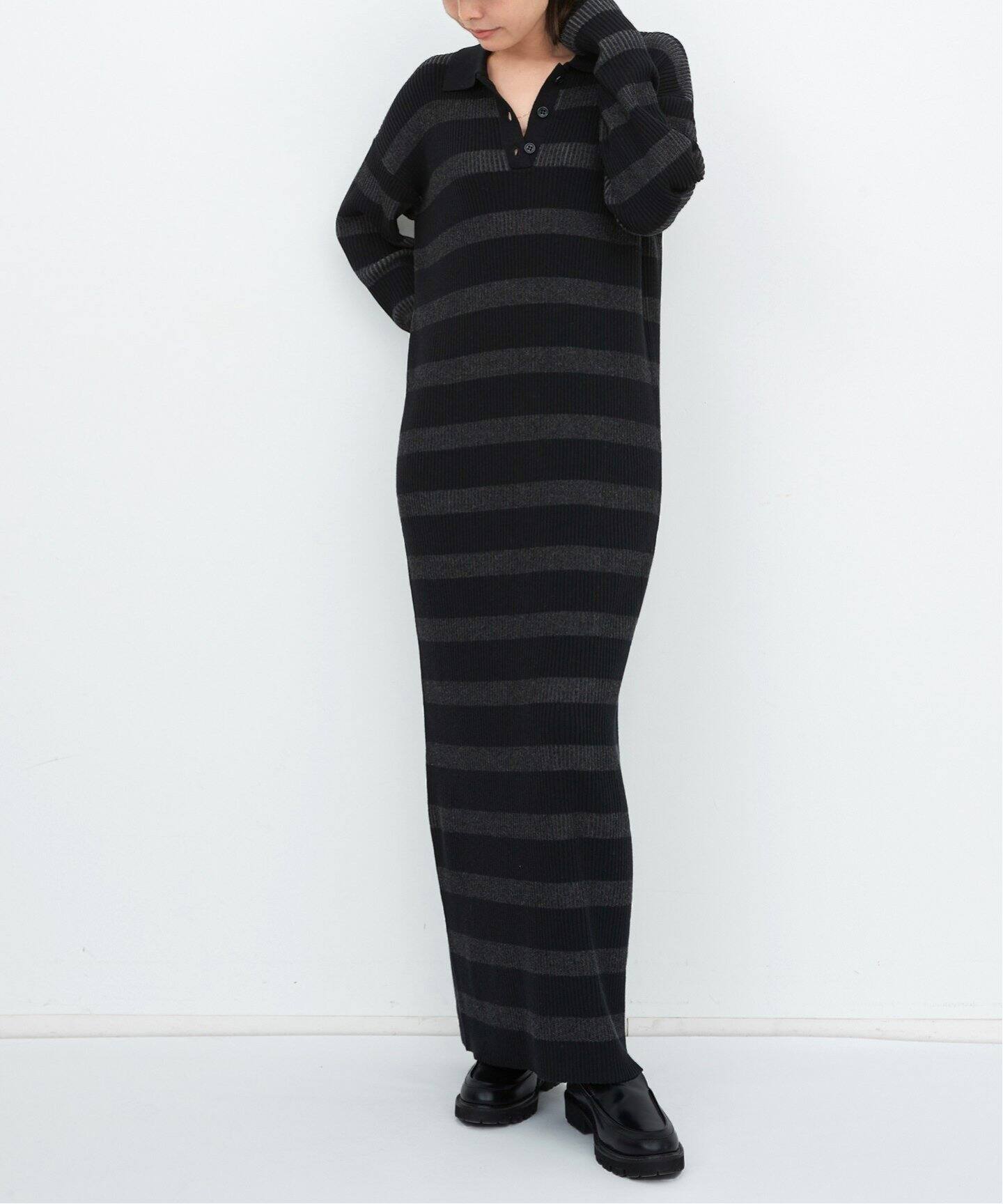 Border Knit Dress（ワンピース）｜L 