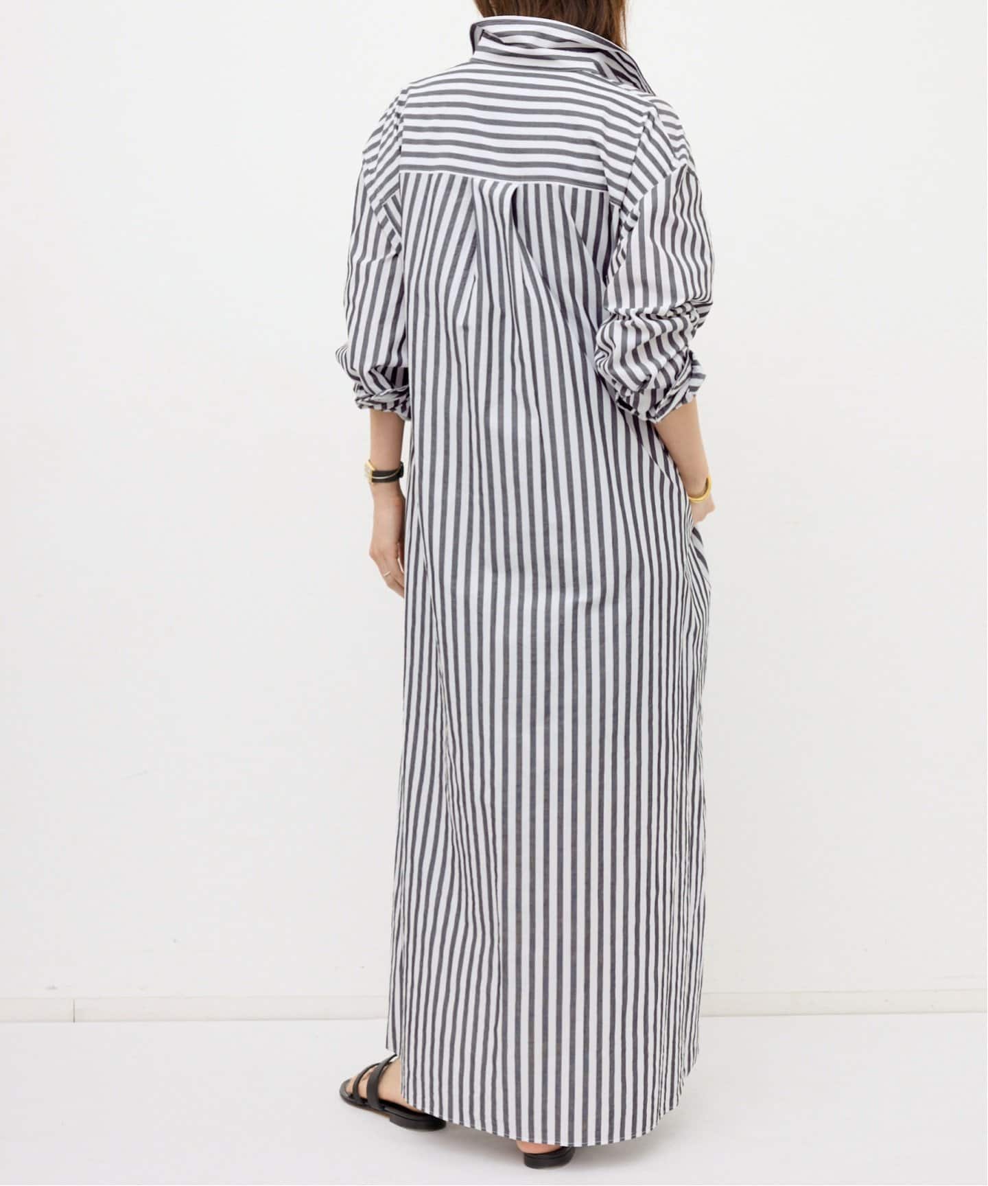 FABRICA STRIPE SHIRT ONEPIECE（シャツワンピース）｜L