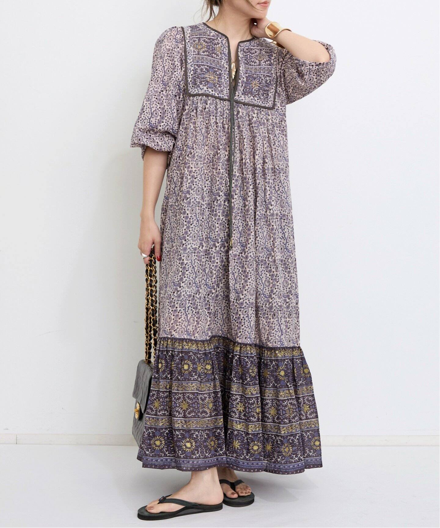 Indian Cotton Dress（ワンピース）｜L