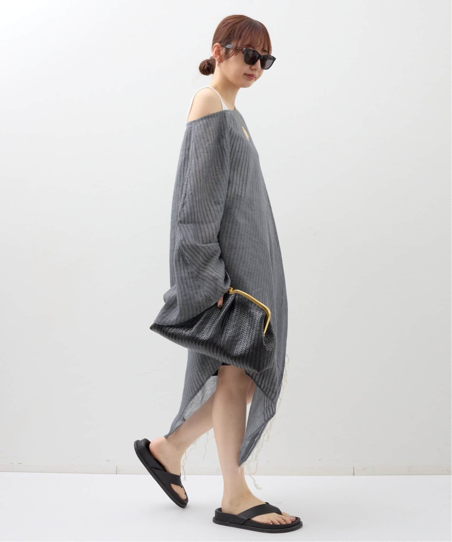 SU PARIS/ス パリス】 SYAMA ASYMETRICAL DRESS（ワンピース