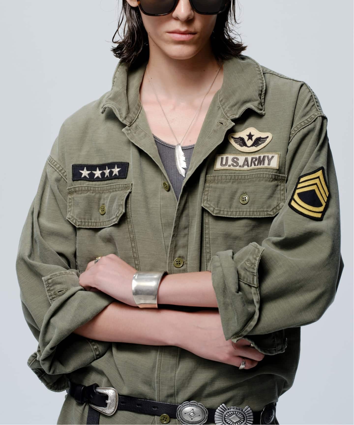 REMI RELIEF/レミ レリーフ】 MILITARY SHIRTS DRESS（シャツ
