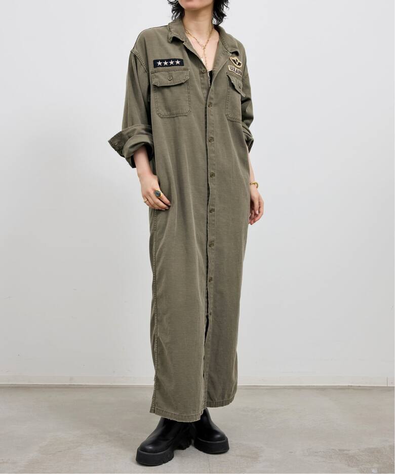 REMI RELIEF/レミ レリーフ】 MILITARY SHIRTS DRESS（シャツ  