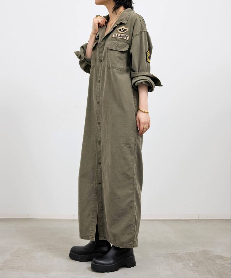 REMI RELIEF/レミ レリーフ】 MILITARY SHIRTS DRESS（シャツ  