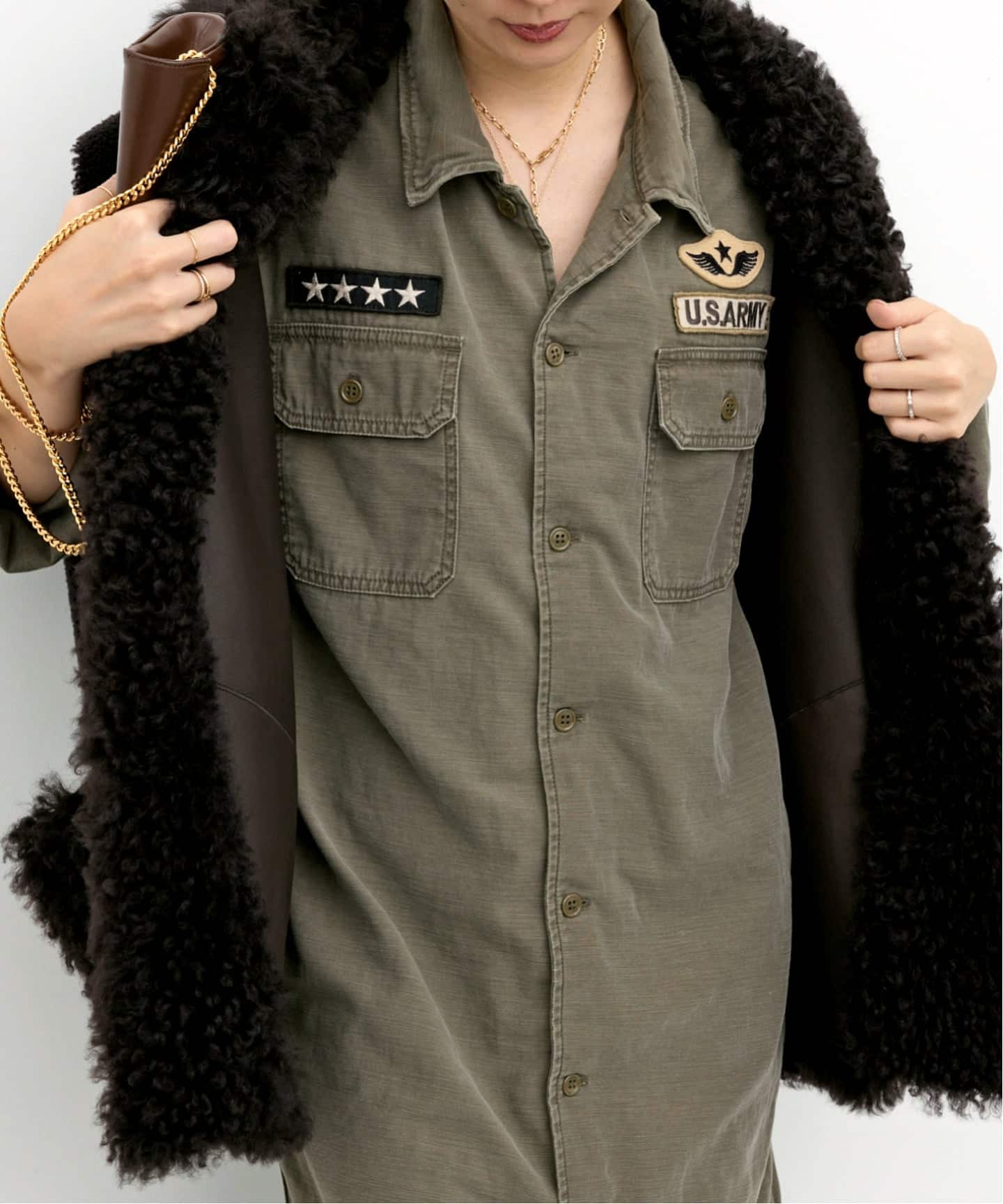 予約》【REMI RELIEF/レミ レリーフ】 MILITARY SHIRTS DRESS（シャツ