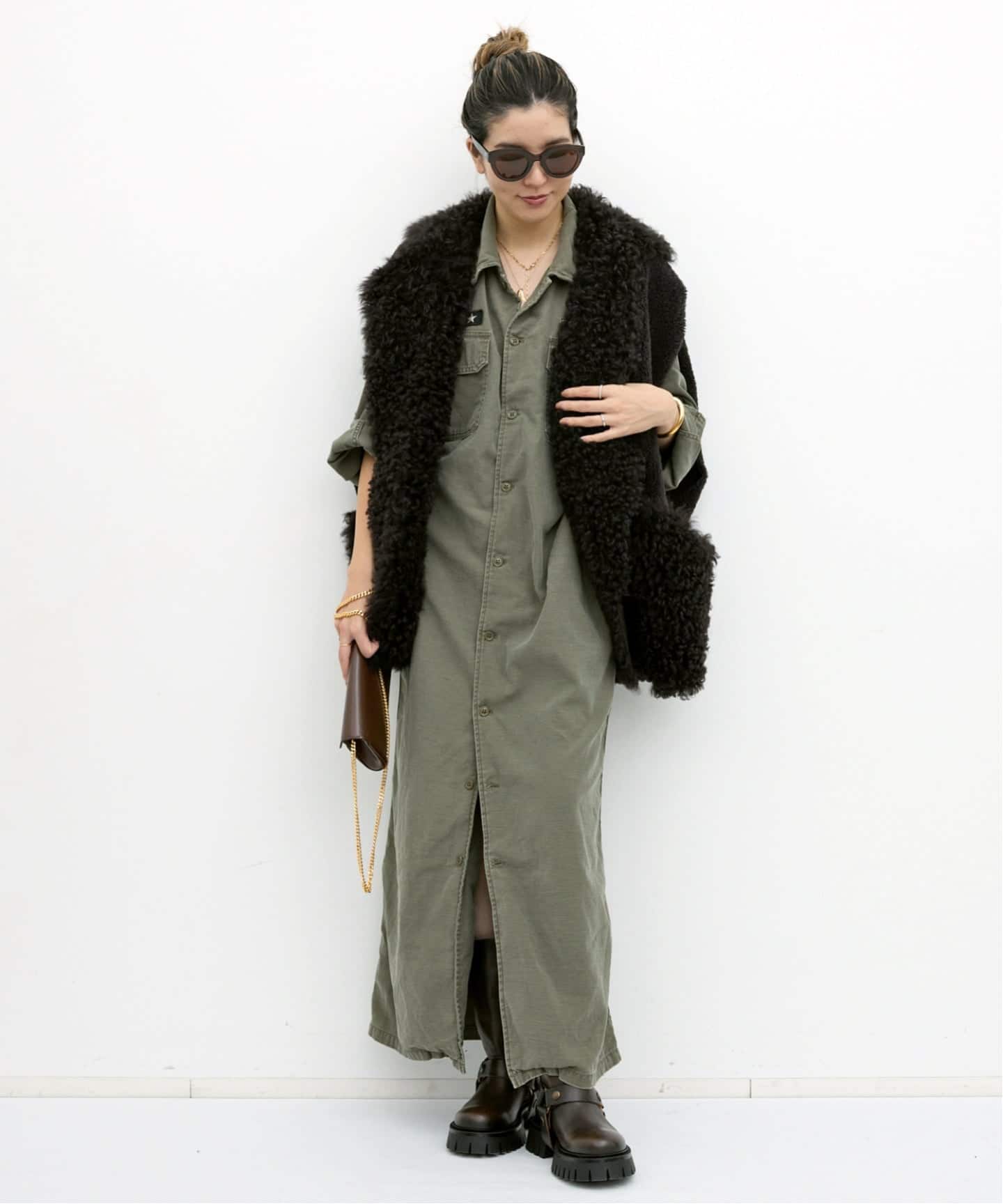 予約》【REMI RELIEF/レミ レリーフ】 MILITARY SHIRTS DRESS（シャツ