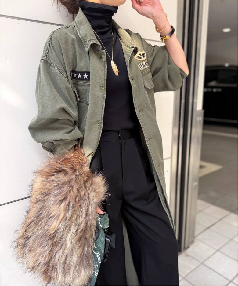 REMI RELIEF/レミ レリーフ】 MILITARY SHIRTS DRESS（シャツ  