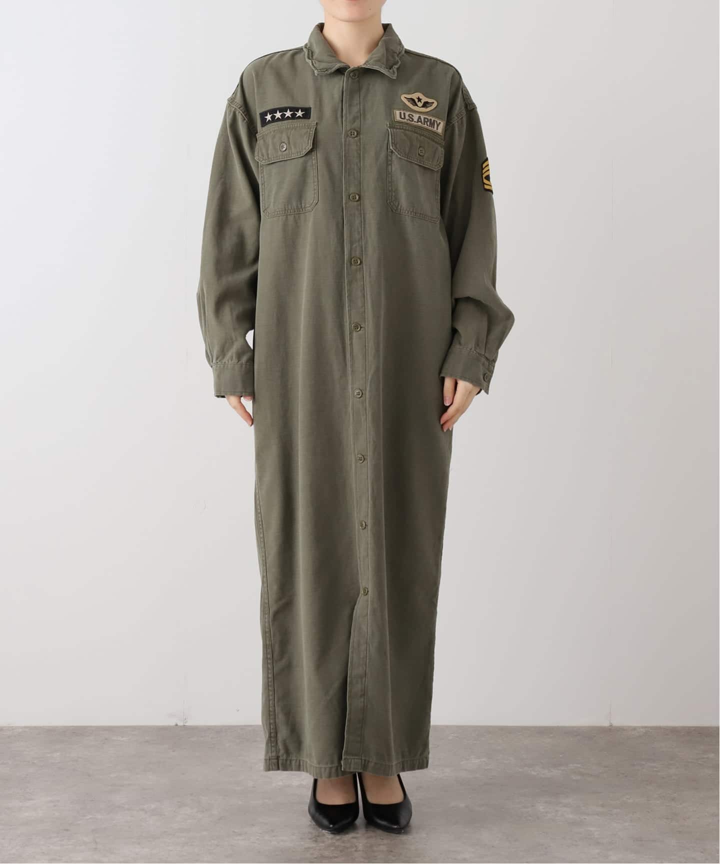 予約》【REMI RELIEF/レミ レリーフ】 MILITARY SHIRTS DRESS（シャツ