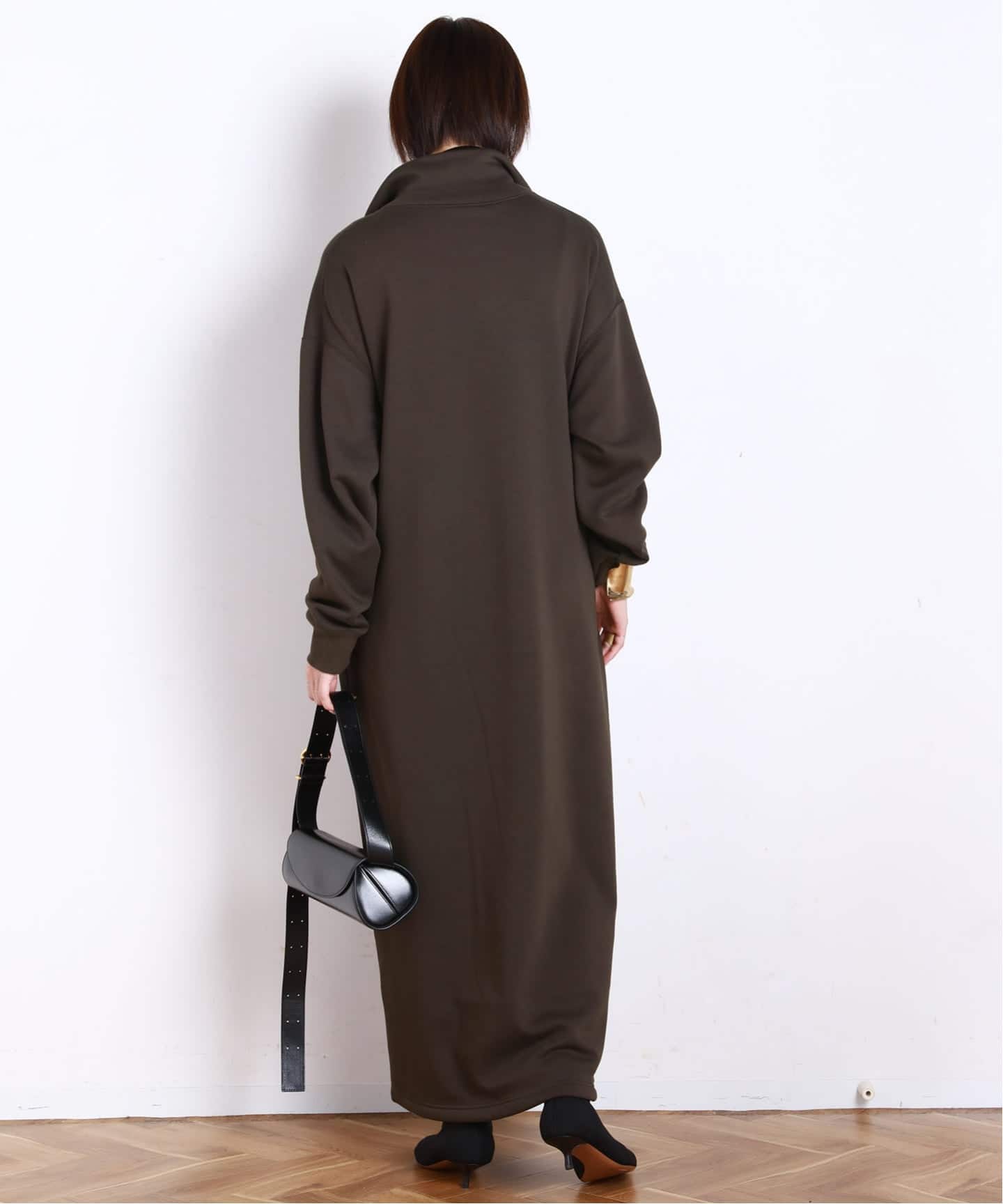 APSTUDIOウォームジップドレス ブラウン36 新品タグ付き ウォームジップドレス（ワンピース）｜AP STUDIO（エーピー