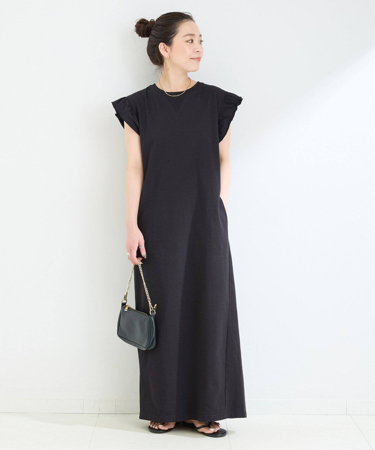 ウォッシャブル / UVカット / 接触冷感 / CVC天竺フリルTEEワンピース 