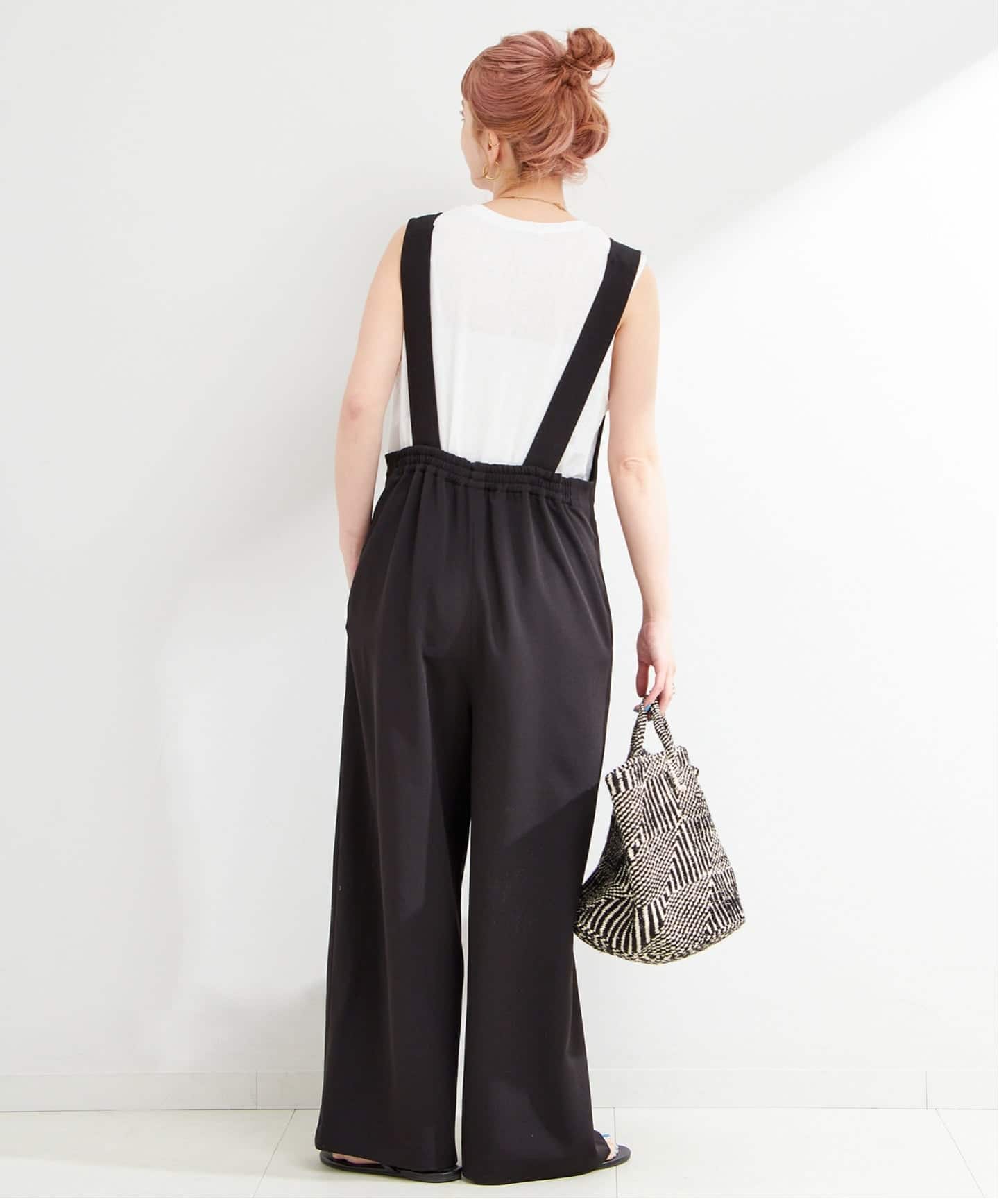 追加》ウォッシャブル / ディープVリーンサロペット（サロペット