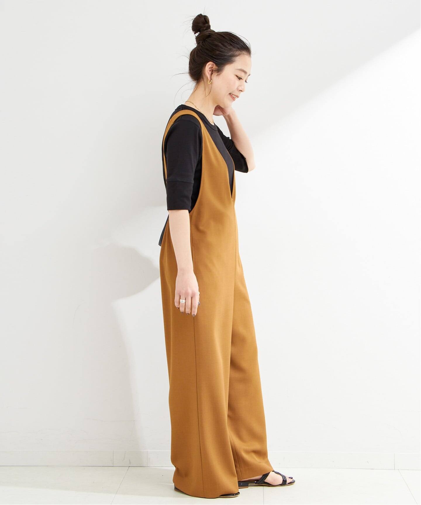 追加》ウォッシャブル / ディープVリーンサロペット（サロペット