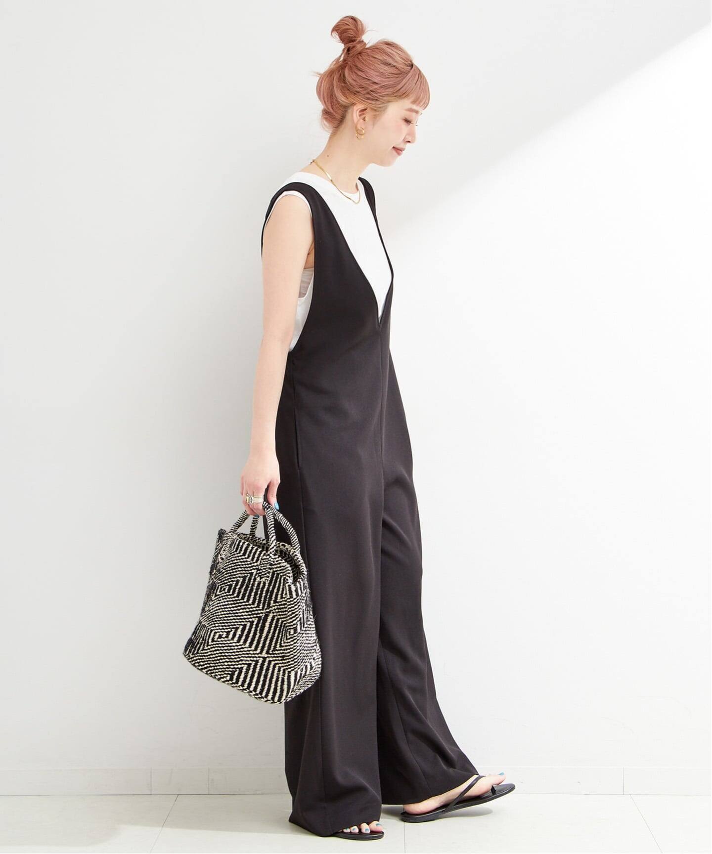 追加3》【WEB限定】ウォッシャブル / ディープVリーンサロペット