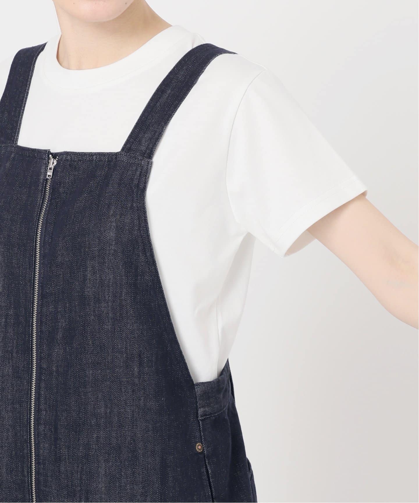 B.C STOCK デニムオーバーオール　DU JO UR ウォッシャブル / DU JOUR/デュ ジュール JEAN BARE SALOPETTE