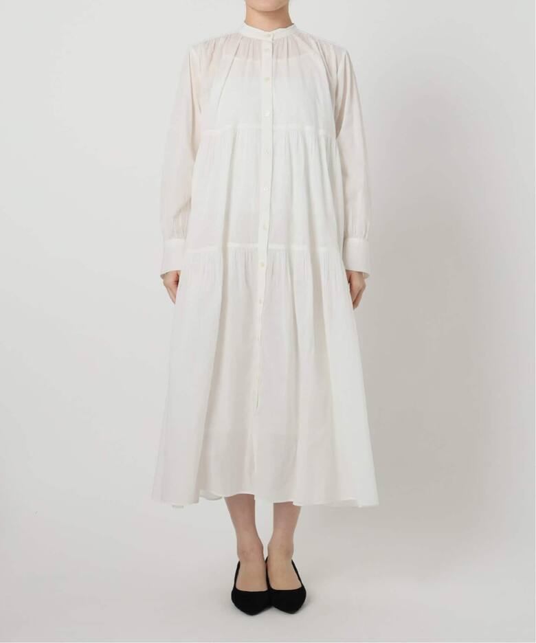 追加》ティアギャザーボイルシャツワンピース（ワンピース）｜B.C  