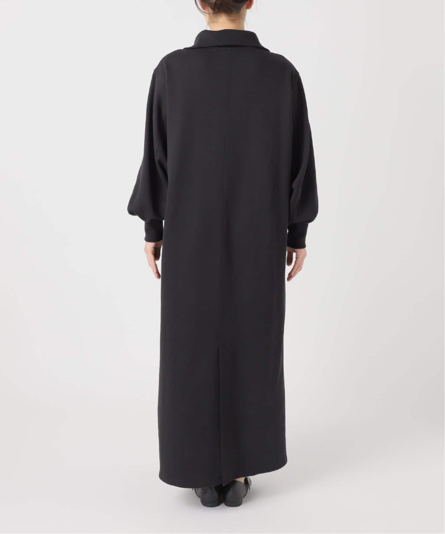 追加》ウォッシャブル / テリー裏毛ハーフジップロングワンピース