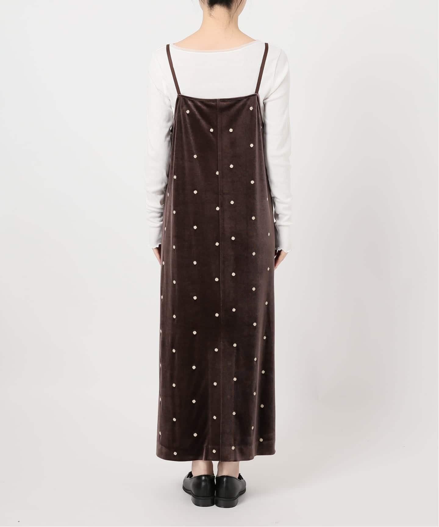 追加4》【WEB限定】手洗い可 / ベロアフラワー刺繍ワンピース