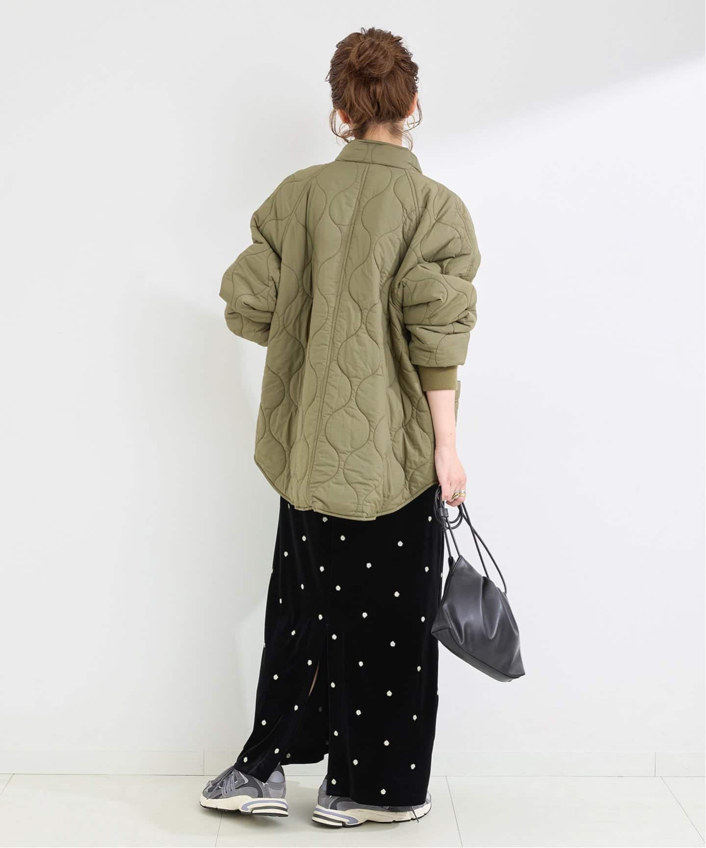 【新品】ベーセーストック　ベロアフラワー刺繍ワンピース 追加》【WEB限定】手洗い可 / ベロアフラワー刺繍ワンピース