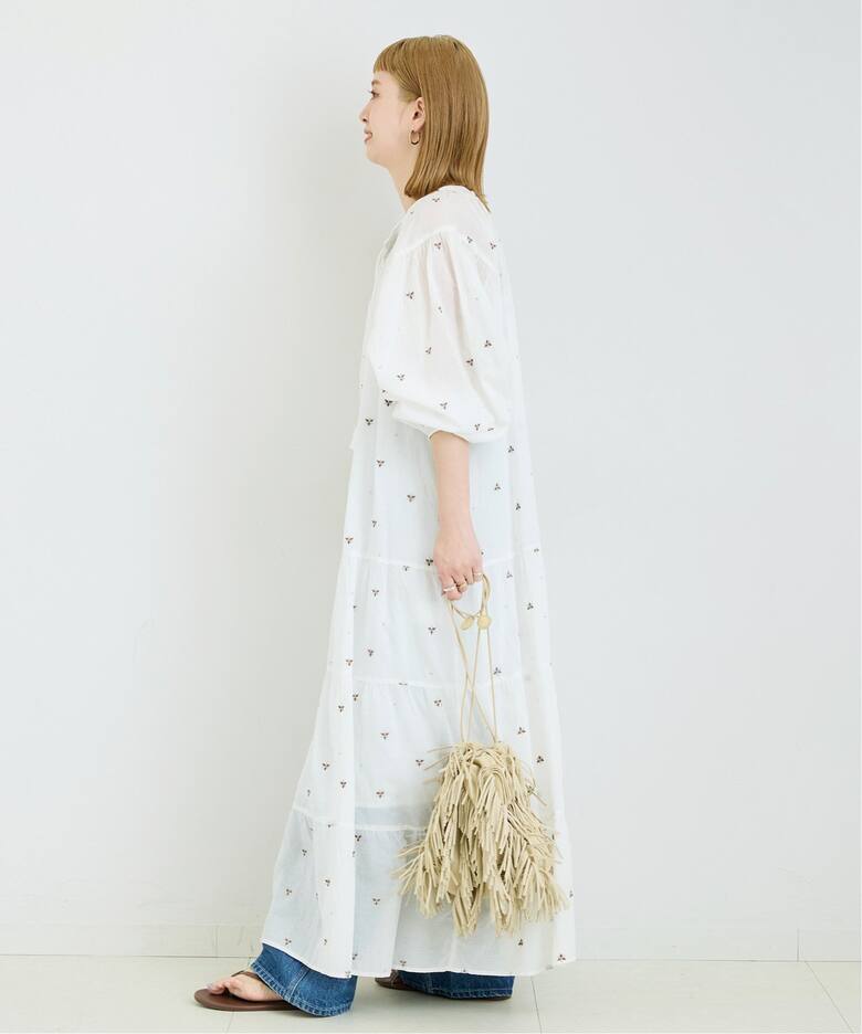 手洗い可 / フラワー刺繍ワンピース（ワンピース）｜B.C STOCK（ベー  