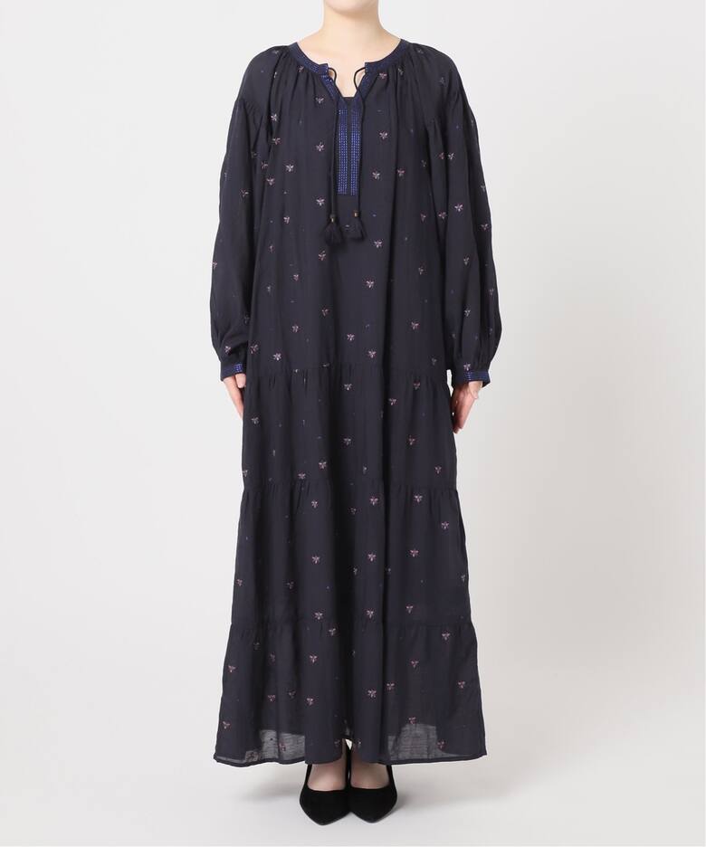 手洗い可 / フラワー刺繍ワンピース（ワンピース）｜B.C STOCK（ベー  