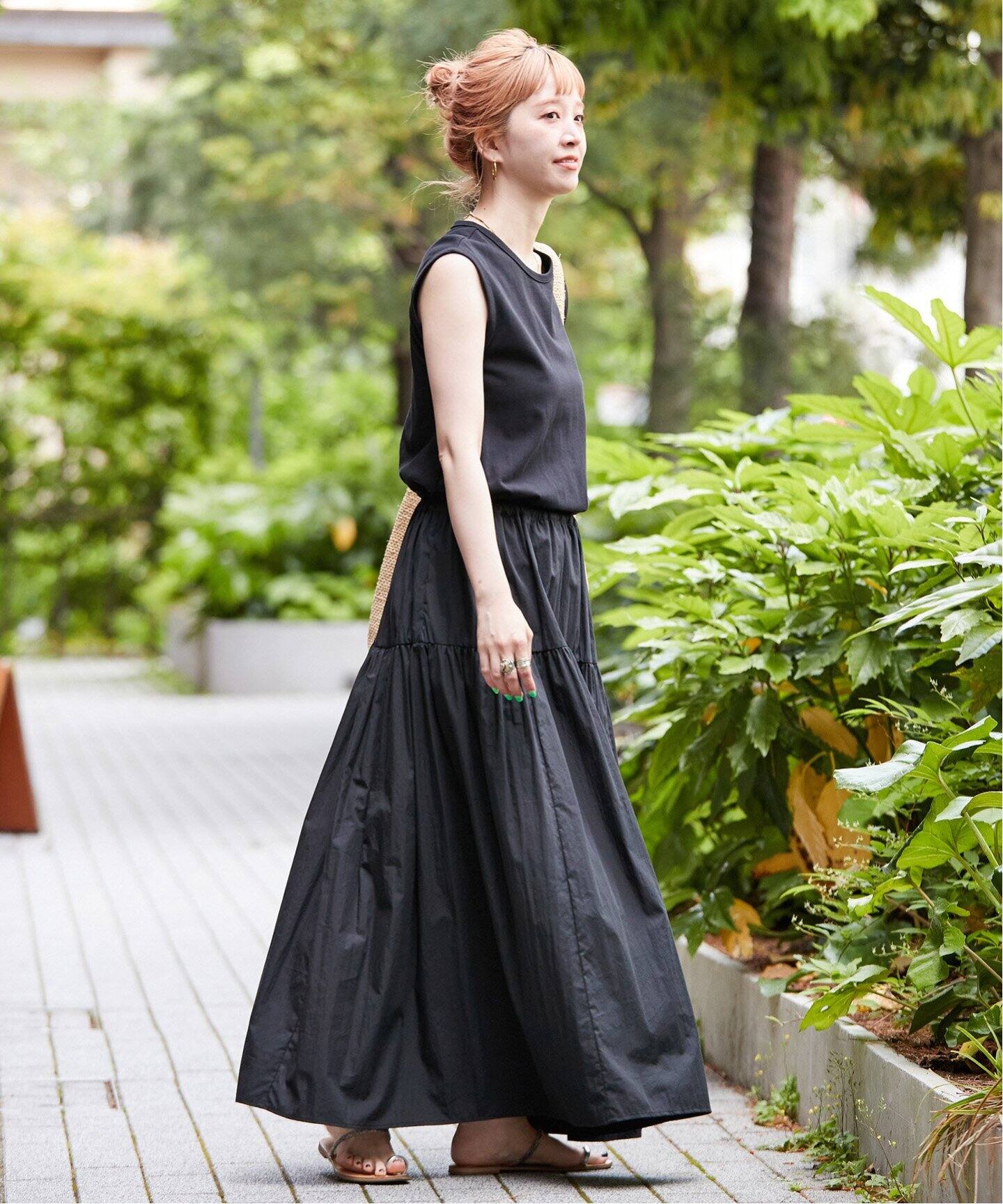 B.C STOCK ウォッシャブル/カットコンビティアードワンピース ウォッシャブル / カットコンビティアードワンピース