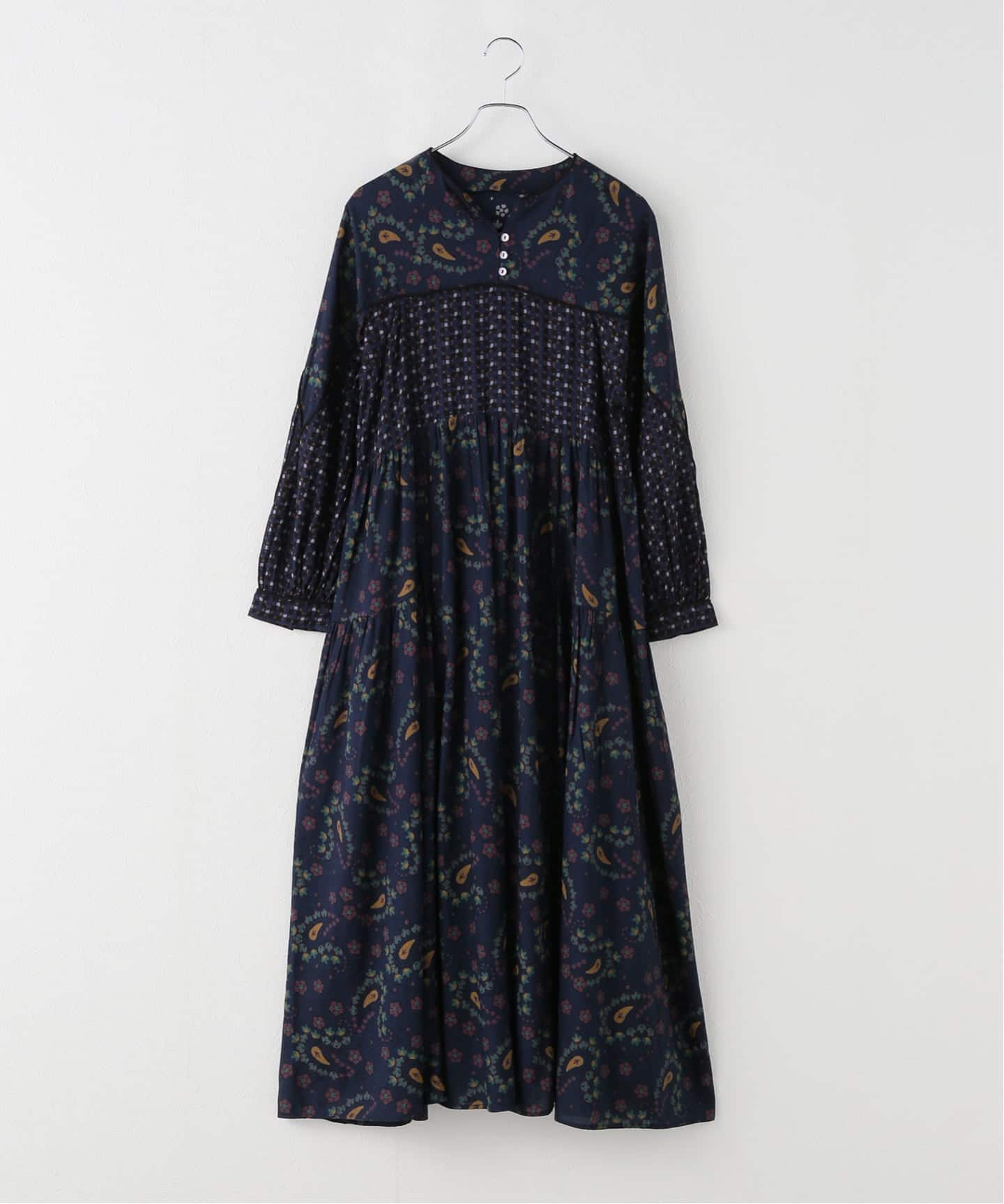 パッチワークワンピース チェック切替パッチワークワンピース | axes femme online shop