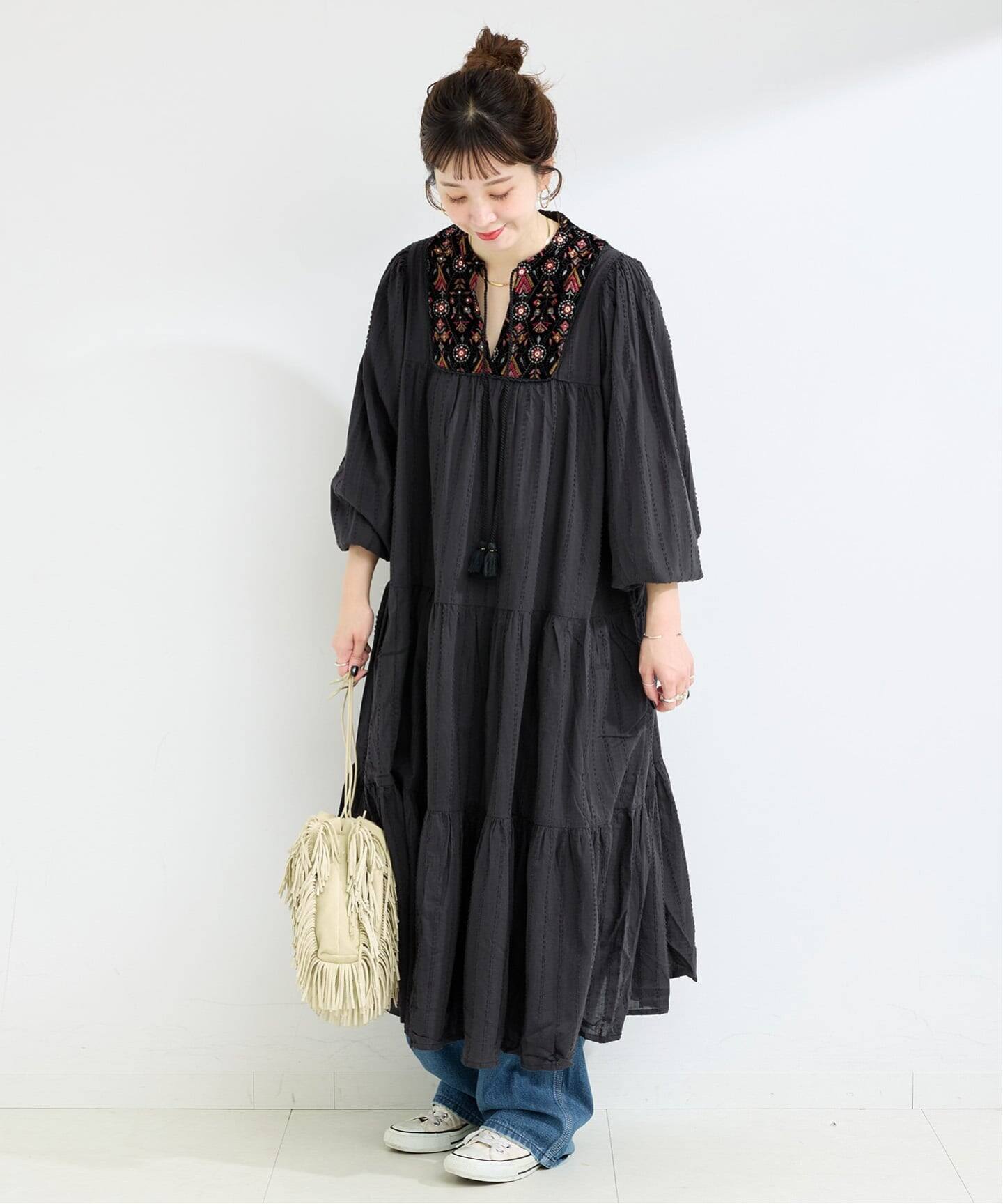 WEB限定】手洗い可 / FANAKA / ファナカ ボヘミア刺繍ワンピース