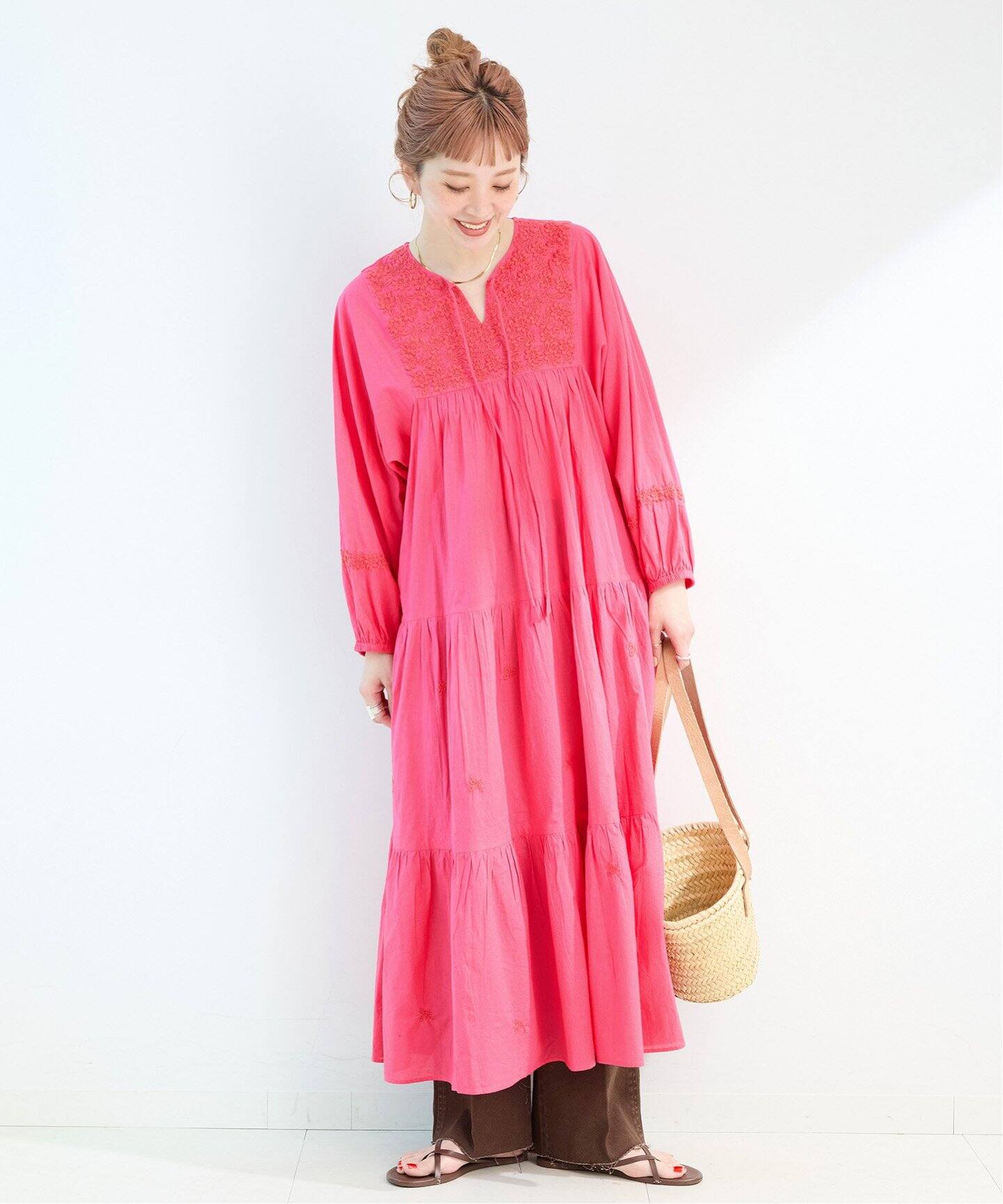 FANAKA/ファナカ チカンカリ風ふっくら刺繍ワンピース