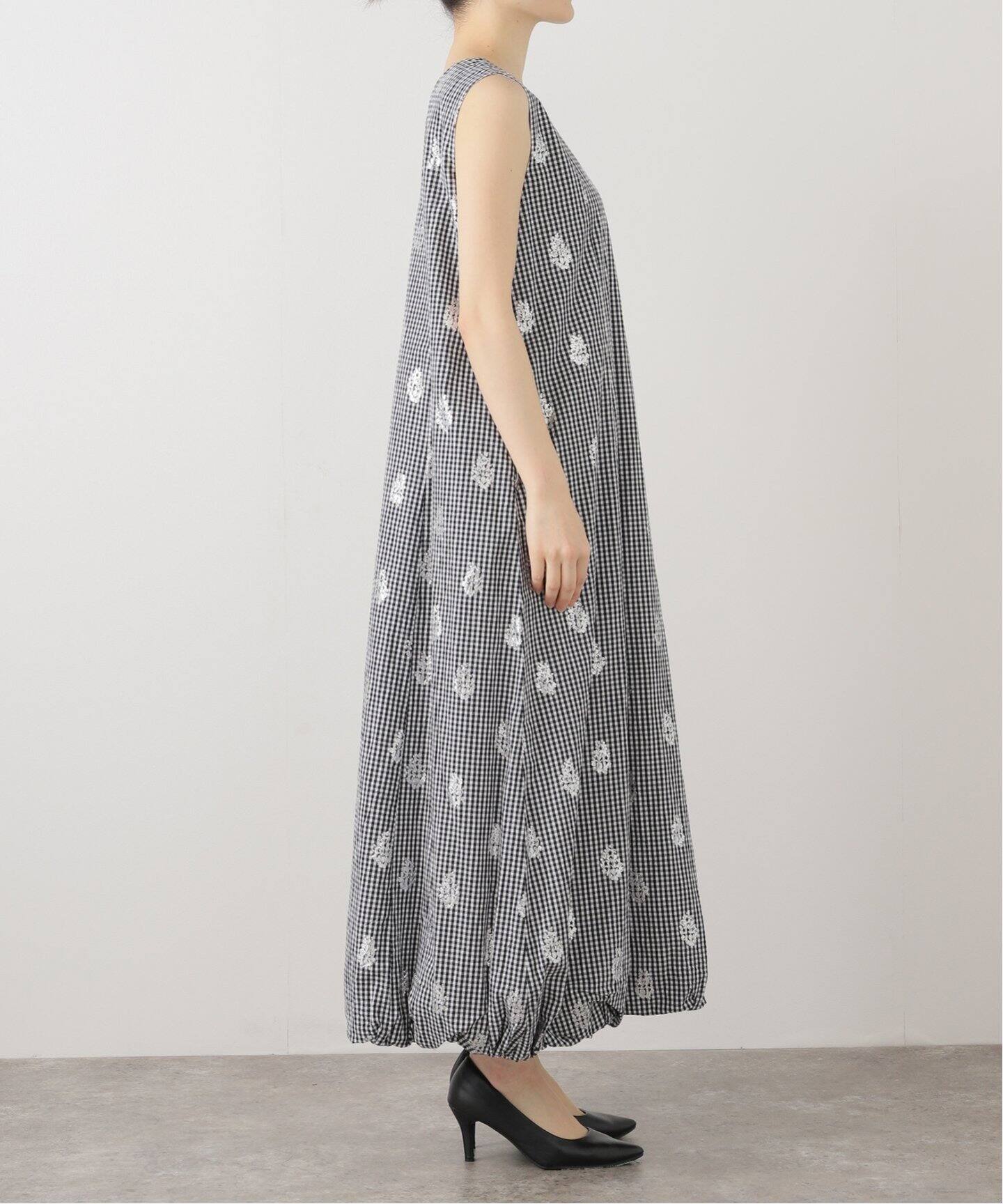 ne Quittez pas Poplin Foil ロングワンピース 追加》【ne Quittez pas / ヌキテパ】POPLIN FOIL PRINT SLEEVEL